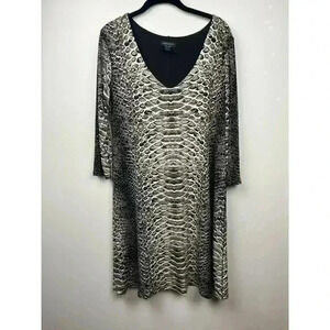 Eva Varro Snakeskin Print Midi Dress - size Large